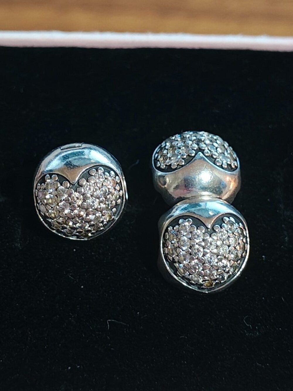 Authentic Retired Pandora Love of My Life Clips Set of 2 791053CZ ❤️✨
